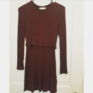 Maroon Long Sleeve Abercrombie Dress